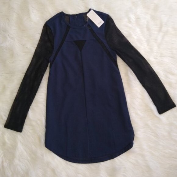 NEW Tobi "Mesh You Lots" Navy Shift Dress - Picture 4 of 13